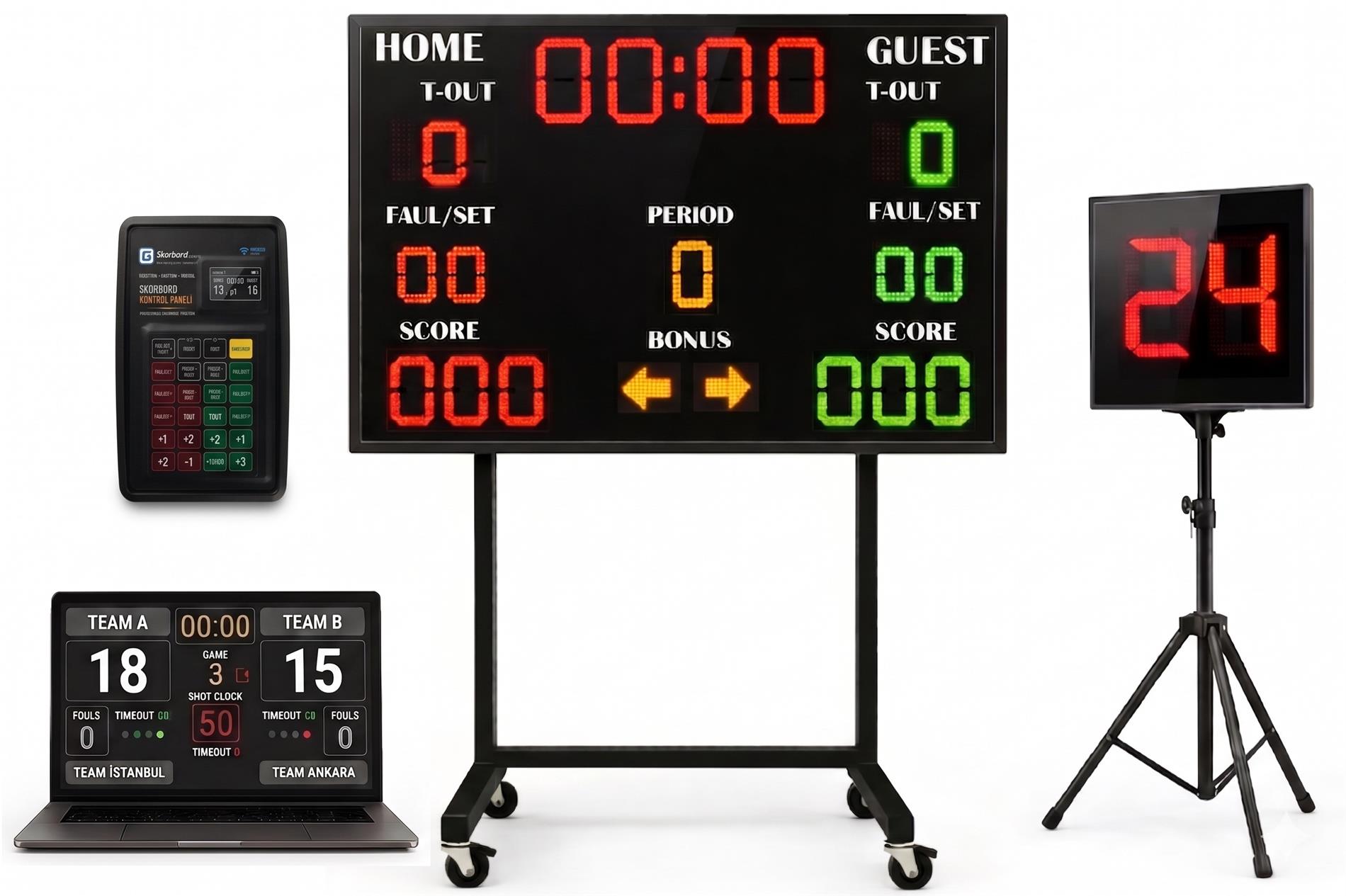 3x3 Basketbol Skorbordu 150×100 cm