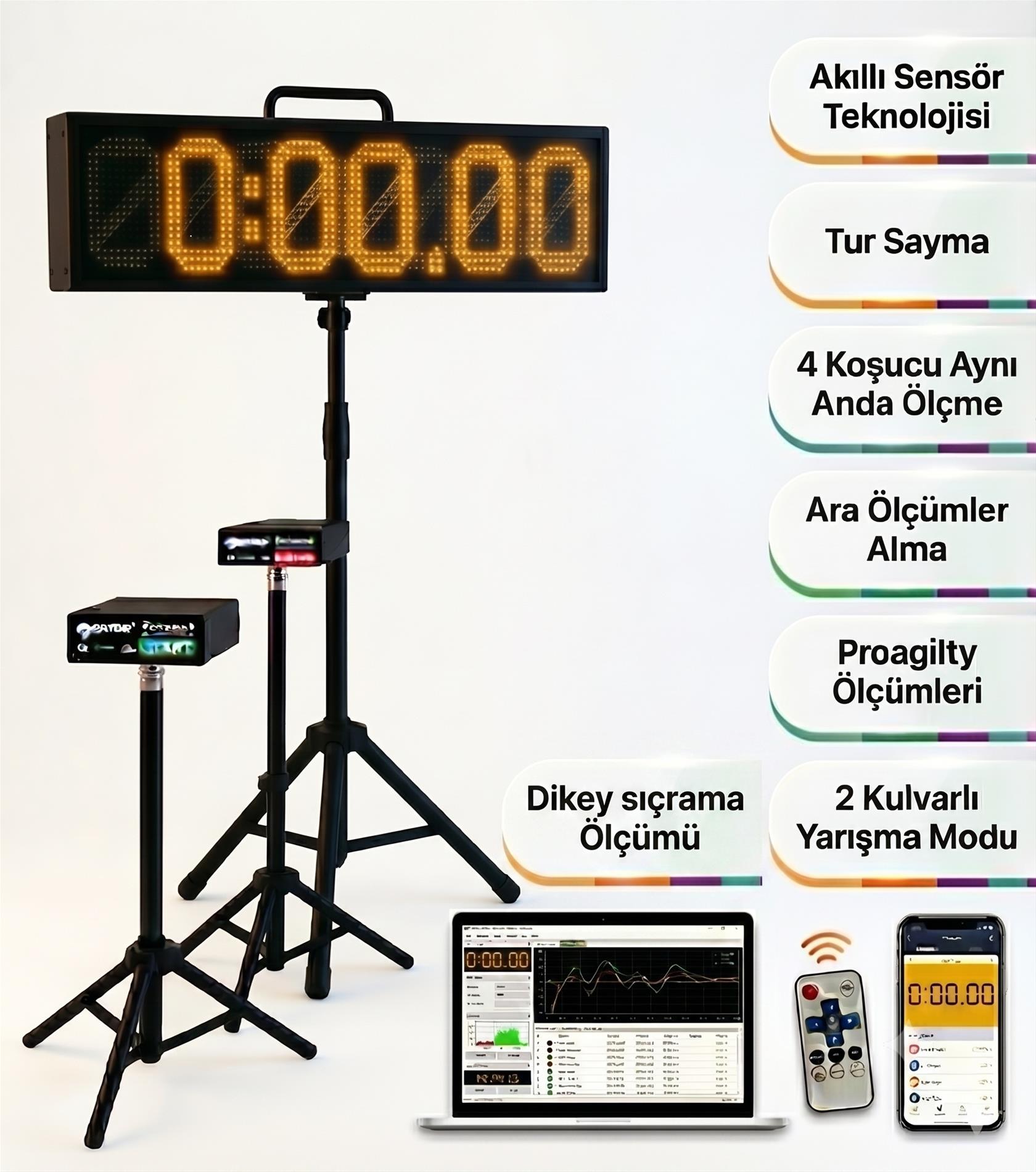 Fotoselli Kronometre Çift Kapılı Dikey Sıçrama
