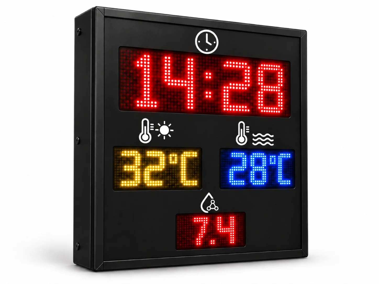 Dijital Havuz Sıcaklık ve pH Panosu – 70×60 cm